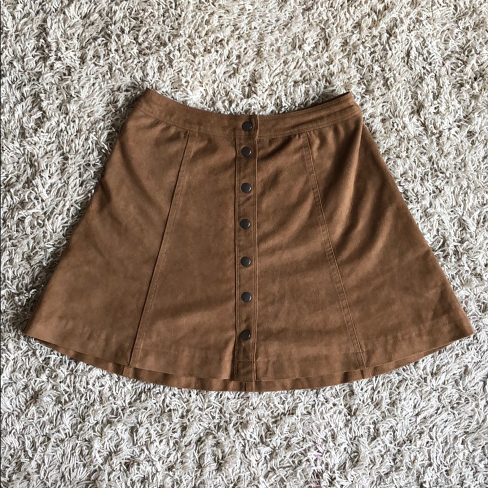 abercrombie and fitch faux suede circle skirt 00